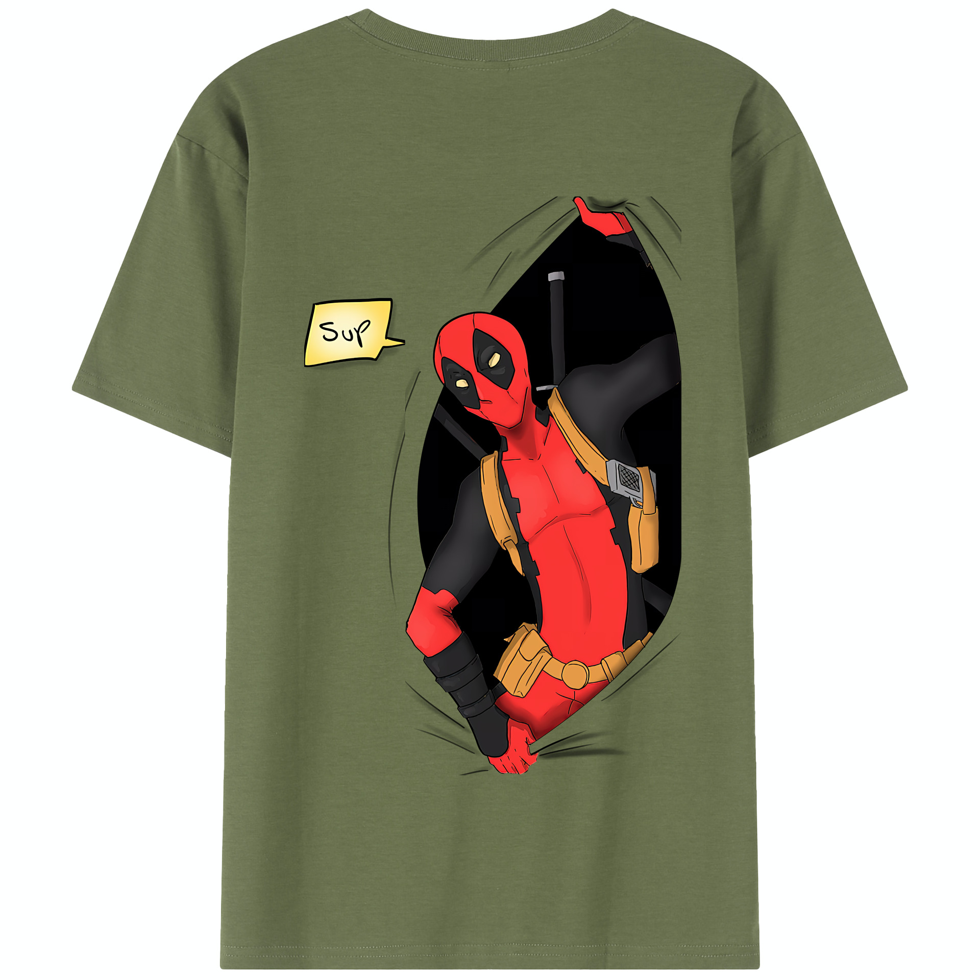 （画像用） Deadpool デッドプール 綿100％半袖Tシャツ（背面プリント）